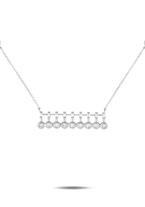 LB Exclusive 14K white gold diamond Bar necklace - Silver