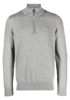 Barbour embroidered-logo high-neck jumper - Grey