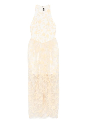 ROTATE BIRGER CHRISTENSEN floral-beaded midi dress - Yellow