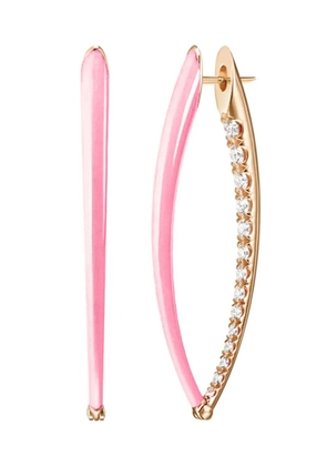 Melissa Kaye 18kt yellow gold Marissa Pink large Cristina diamond earrings