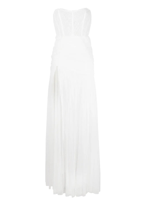 Ana Radu corset-style draped maxi dress - White