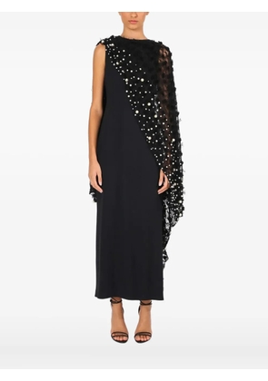 Lethicia Bronstein Íris faux-pearl-embellished cape dress - Black