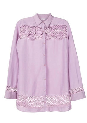 Amir Slama floral-lace detail oversize shirt - Purple