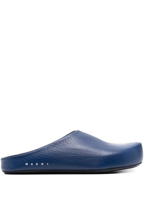Marni textured-leather slippers - Blue