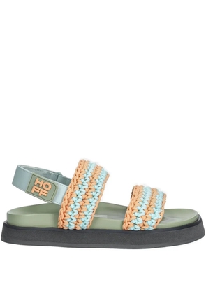 Hoff crochet double-strap sandals - Green
