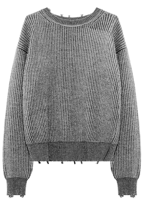 John Elliott ribbed-knit crewneck jumper - Grey