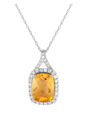 LB Exclusive 14K white gold diamond and citrine necklace - Silver