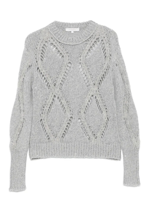 Antonelli sequin-embellished diamond-pattern sweater - Grey