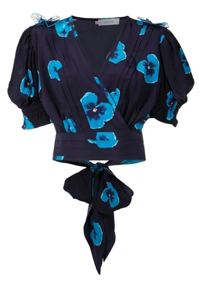 Isolda Lena floral-print wrap top - Blue