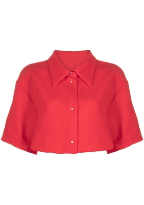 Viktor & Rolf crepe cropped organic-cotton shirt - Red
