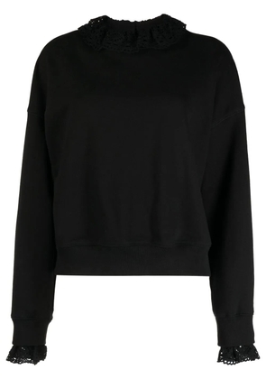 Goen.J crochet-colar sweatshirt - Black