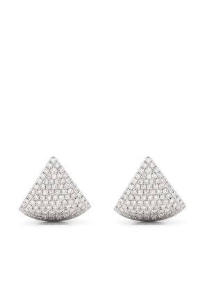 Ef Collection 14kt white gold diamond stud earrings - Silver