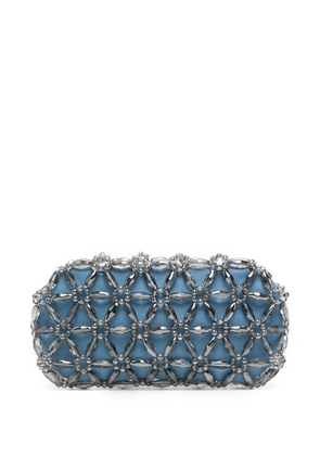 0711 faceted bead-embellished clutch bag - Blue
