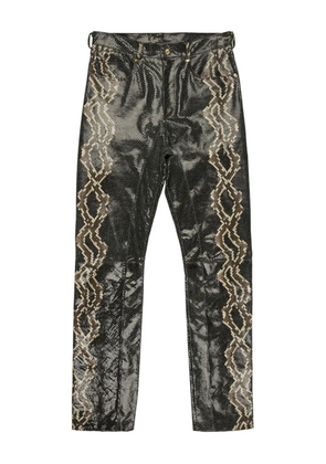 Bally printed leather trousers - Black