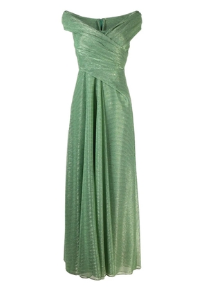Talbot Runhof V-neck draped gown - Green