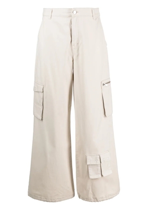 Gestuz multiple-pockets wide leg trousers - Neutrals