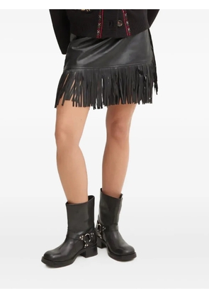 NEVER FULLY DRESSED fringe-detail wrap skirt - Black