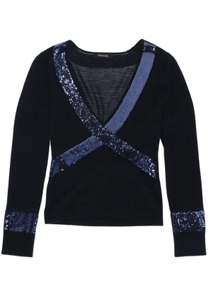 Versace Pre-Owned 1990s sequined jumper - Blue