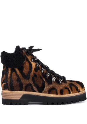 Le Silla St. Moritz leopard-print trekking boots - Brown