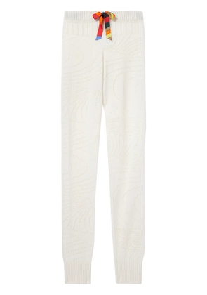 PUCCI pointelle-knit cashmere track pants - White