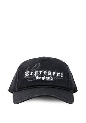 Represent embroidered script cap hat - Black