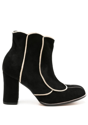 Sarah Chofakian Archie 90mm contrasting-trim boots - Black