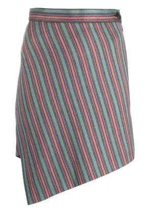 Vivienne Westwood Pre-Owned 2010 striped asymmetric miniskirt - Green