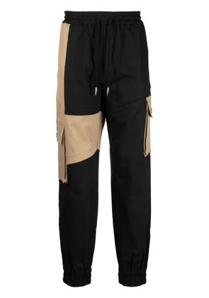 Feng Chen Wang colour-block panelled drawstring trousers - Black