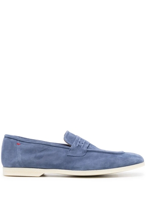 Kiton square-toe suede loafers - Blue