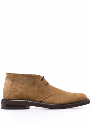Ferragamo flat lace-up boots - Brown