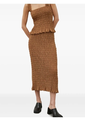 By Malene Birger ruffled midi skirt - Brown