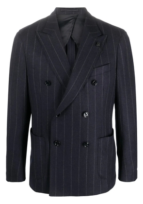Lardini pinstriped double-breasted blazer - Blue