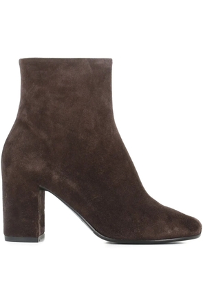Del Carlo 80mm block-heel suede boots - Brown