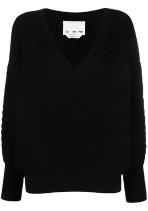 SA SU PHI V-neck cashmere jumper - Black