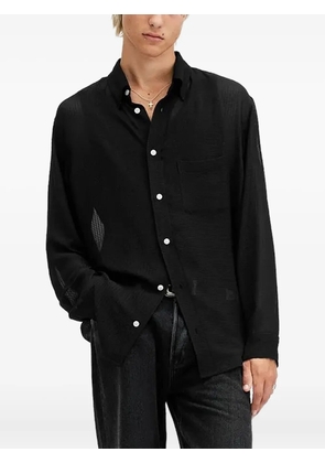 AllSaints textured chest-pocket shirt - Black