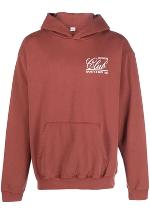 Sporty & Rich graphic-print cotton hoodie - Brown