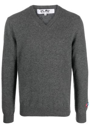 Comme Des Garçons Play x the Artist Invader pixelated-appliqué jumper - Grey