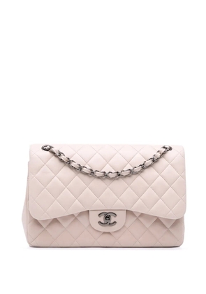 CHANEL Pre-Owned 2011 Jumbo Classic Lambskin Double Flap shoulder bag - White