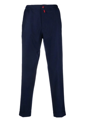 Kiton elasticated tapered-leg trousers - Blue