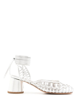 Sarah Chofakian Lilibet 55mm leather pumps - Silver