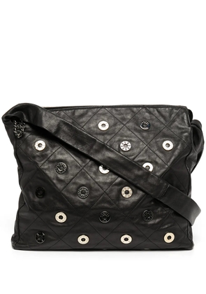 CHANEL Pre-Owned 2006-2008 large diamond-quilted eyelet-detailed shoulder bag - Black