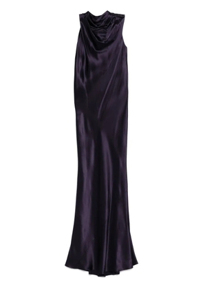 Michelle Mason ruffle bias gown - Purple