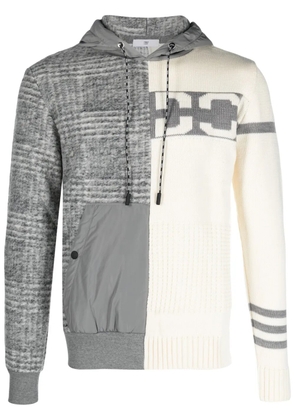 PMD panelled intarsia-knit hoodie - Grey