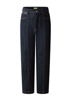 Shanghai Tang Tang leather-patch jeans - Black