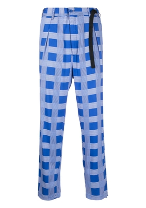 4SDESIGNS check-print trousers - Blue