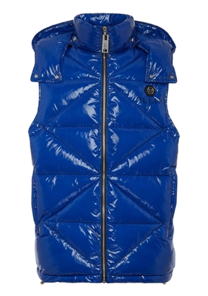 Philipp Plein Hexagon logo-plaque padded gilet - Blue