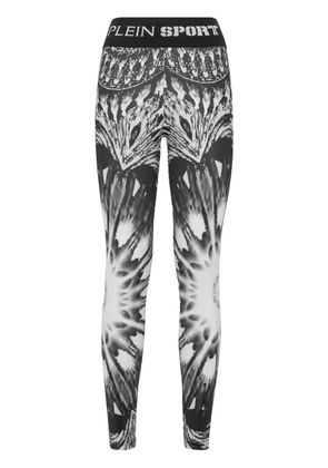 Plein Sport abstract-print skinny leggings - Black