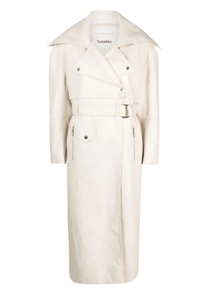 Nanushka Marielle leather biker coat - Neutrals