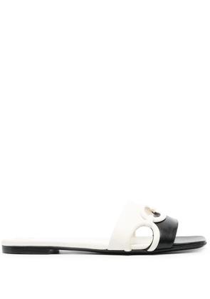 Valentino Garavani Chain 1967 leather flat sandals - White