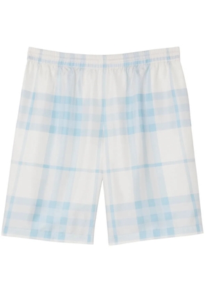 Burberry checked silk shorts - White